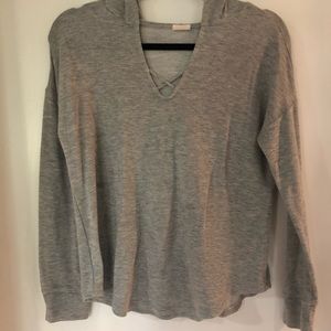 Grey tie front sweatshirt